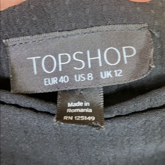 Topshop black midi high waist tie straight skirt 8 - Picture 7 of 8